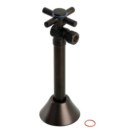 Kingston Brass 1/2" Sweat x 3/8" O.D. Comp, Angle Shut Off Valve W/5" Extension, Brnz CC83205DX